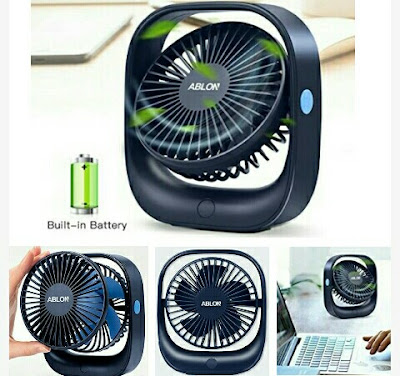 Ablon USB Fan - 2000mAH Rechargeable Cooling Fan