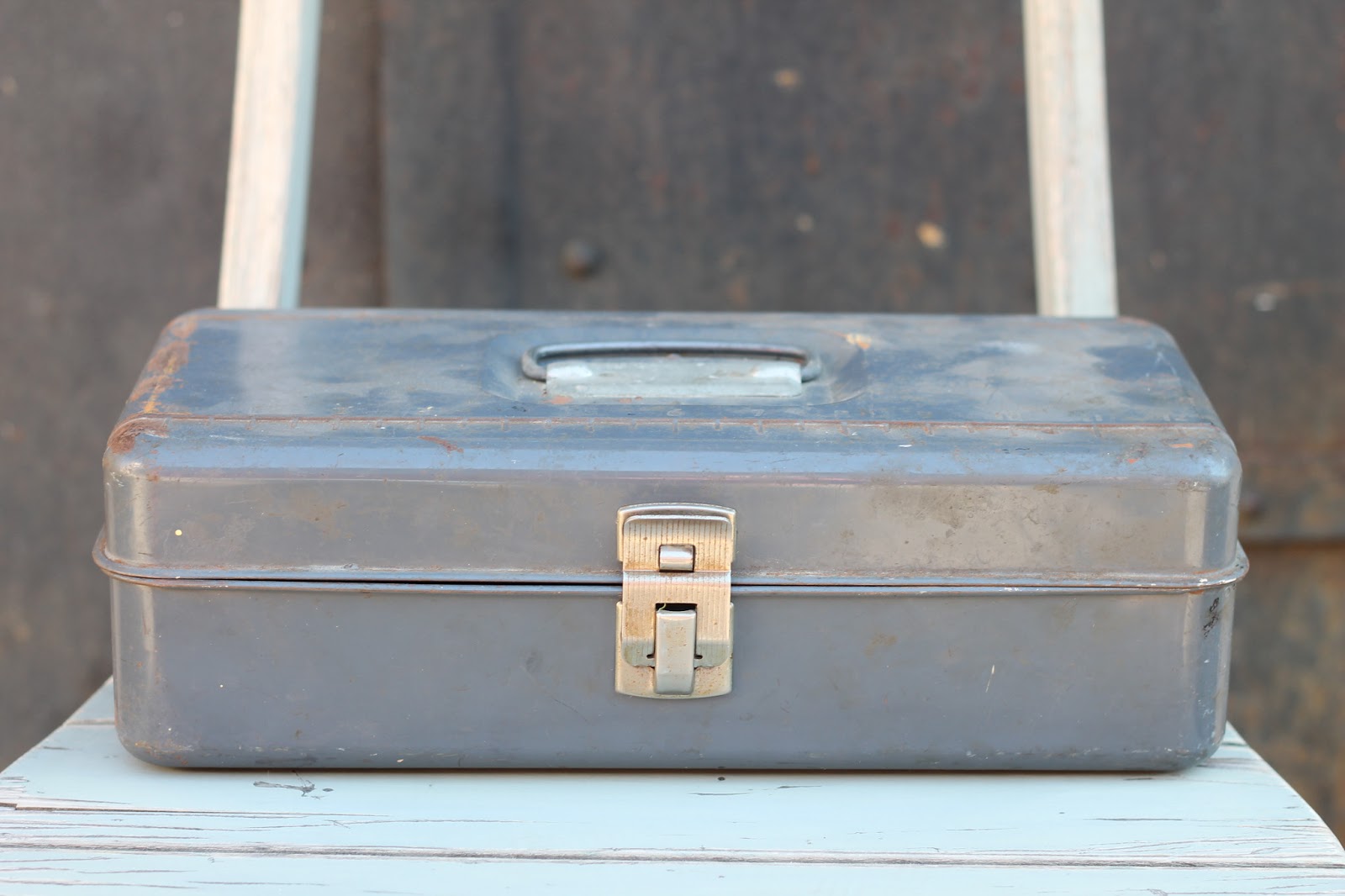 Walrus Small Vintage Grey Metal Toolbox