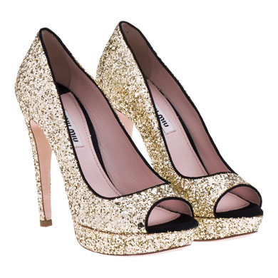 Trend-Spotting: Black and Gold Glitter Heels