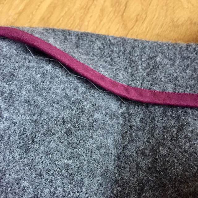 Diary of a Chain Stitcher: Little Woollie Cocoon Coat in Charcoal Boiled Wool from Dragonfly Fabrics