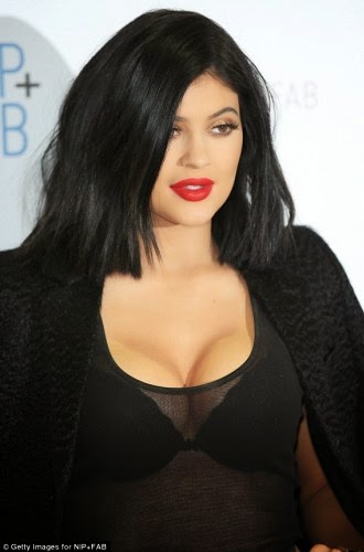 7 Kylie Jenner wears provocative see-through top and push up bra to event in London