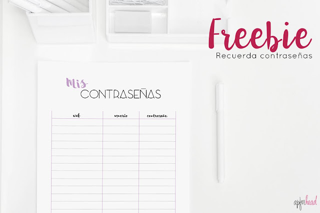 Freebie: no olvides tus contraseñas