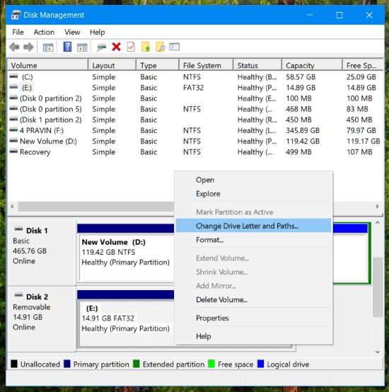 Fix Curropt USB drive Using Windows Disk Management