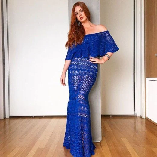 Vestido Longo Galeria Tricot Marina Ruy Barbosa