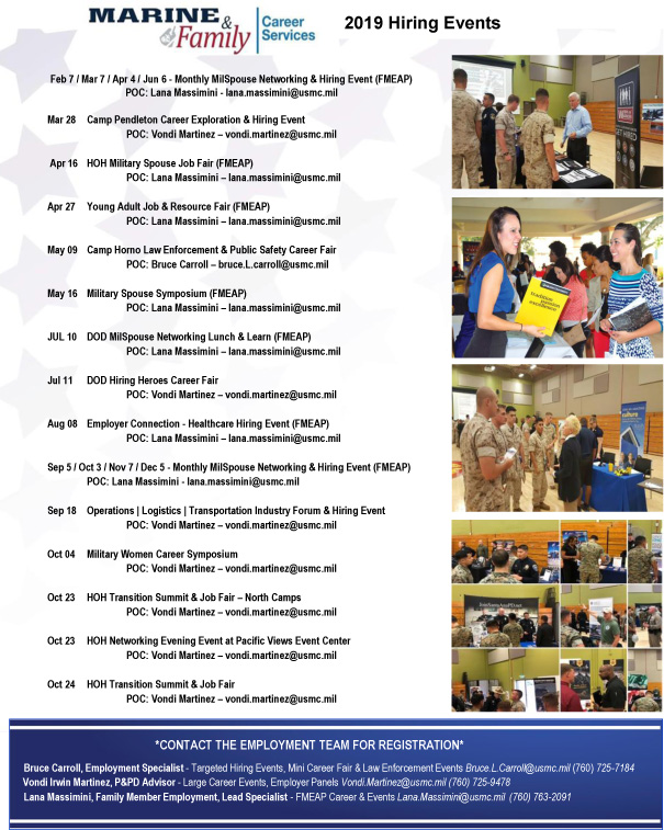 MCB Camp Pendleton's Mini Career Fair Friday February 15, 2019