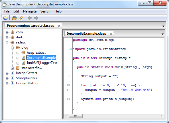 Lennart Schedin: Easy java decompilation