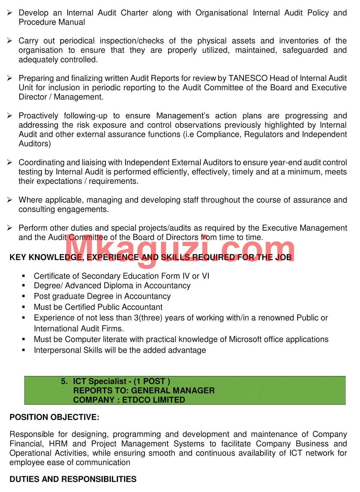 TANESCO Tanzania Jobs 2018 (6 Vacancies) | Ajira Portal 2021 Nafasi za