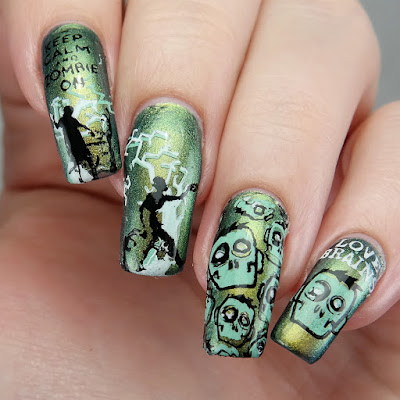 Anchor & Heart Lacquer Andamooka zombie nail art