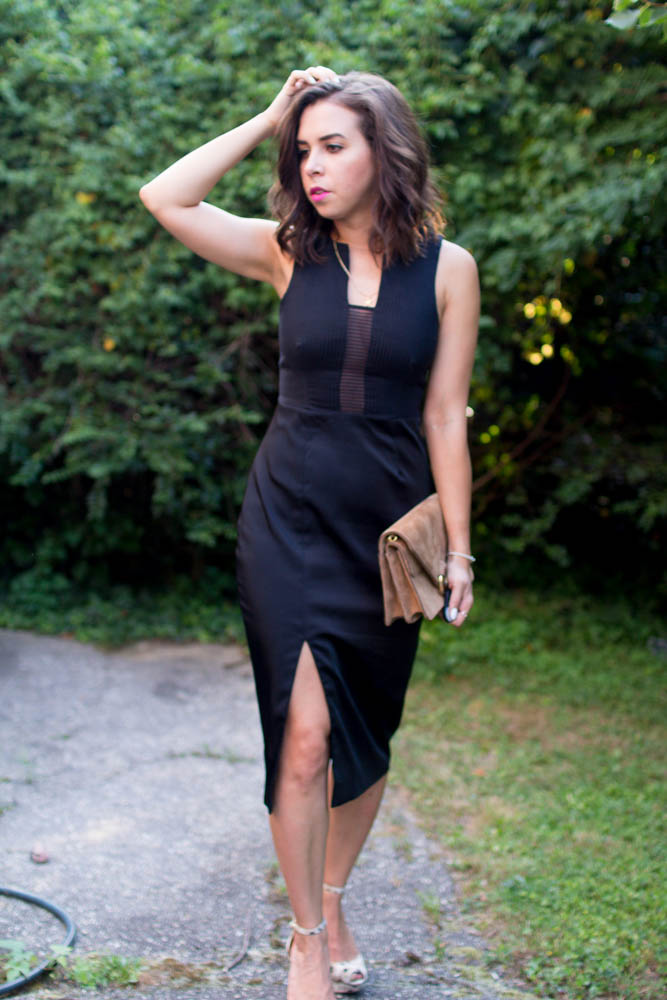 How to wear black to a wedding. | A.Viza Style | finders keepers midi dress. dc blogger