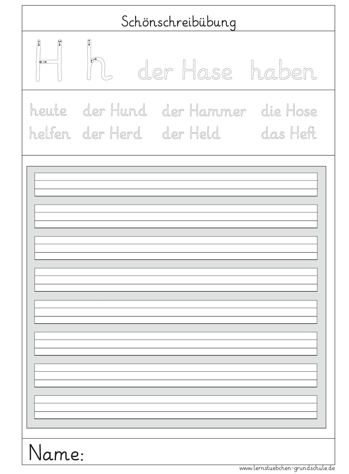 Lernstübchen: Schönschreibübung (GS)