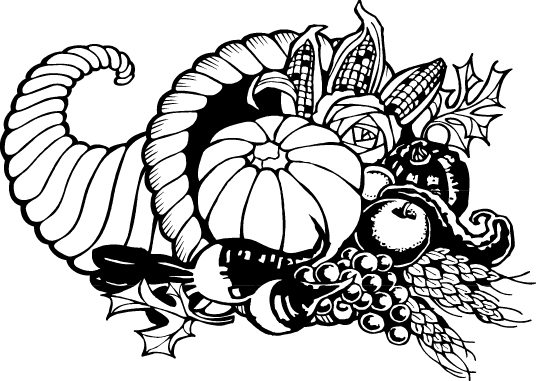 free black and white clip art for thanksgiving - photo #11