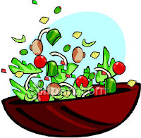 SALAD WITH TOASTED ALMONDS AND RASPBERRY DRESSING
