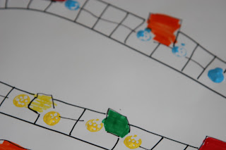 Kids Books and Crafts: Pasta Wheel Trains