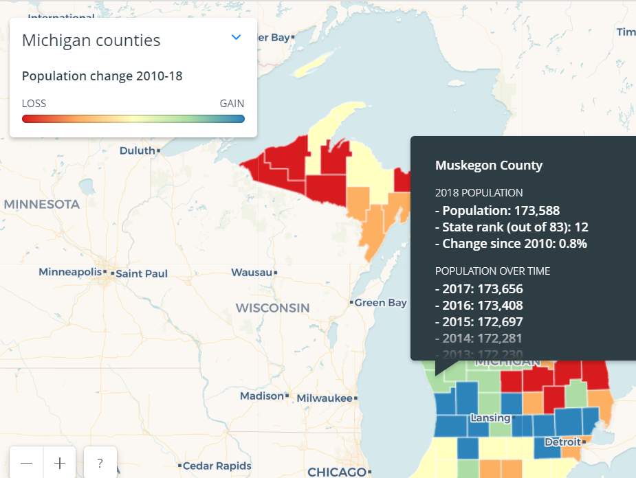 Muskegonpundit Michigan Counties Population From 2010 18 Tracked And Ranked Mlive Com