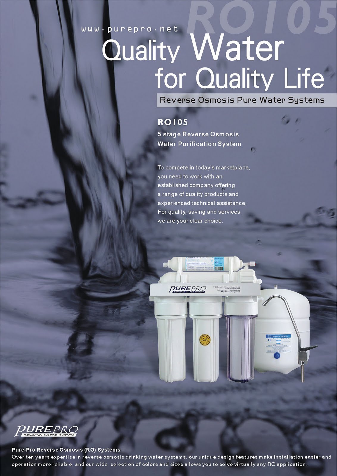 PurePro® RO105 Reverse Osmosis Pure Water Filtration System