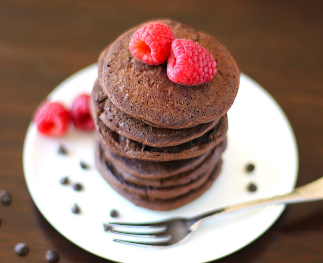Healthy Chocolate Buckwheat Protein Pancakes