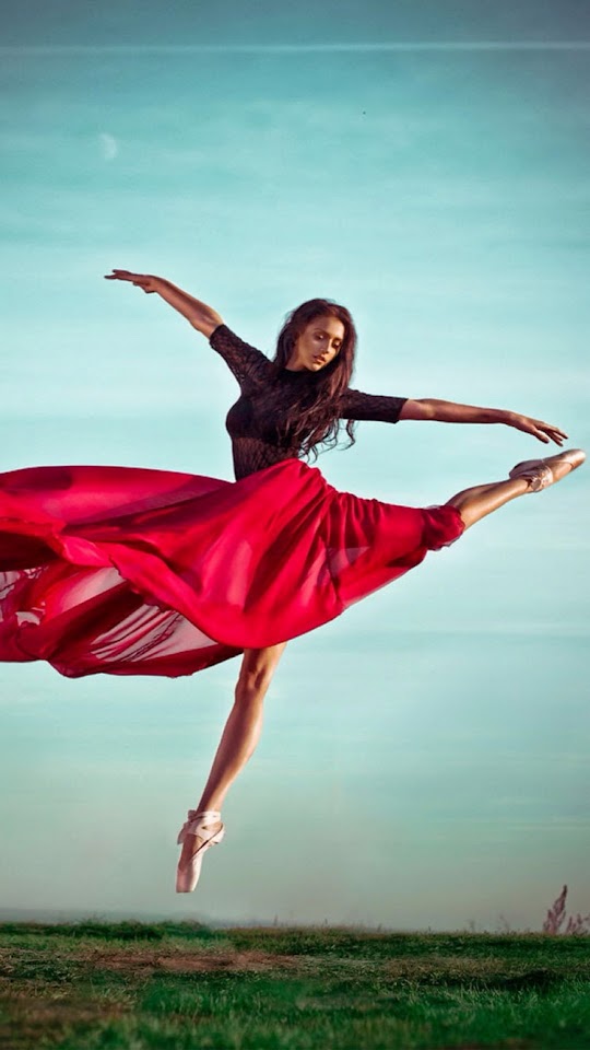 Ballet Dancer Red Dress  Android Best Wallpaper