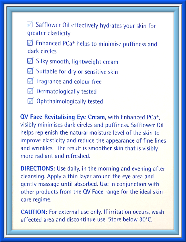 kats colourings REVIEW Ego QV Face Eye Cream...