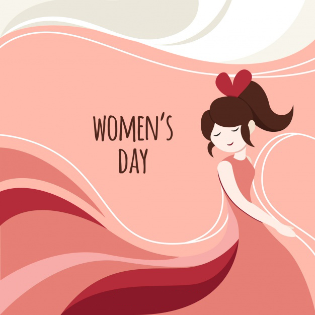 Abstract background with happy girl for women's day Free Vector