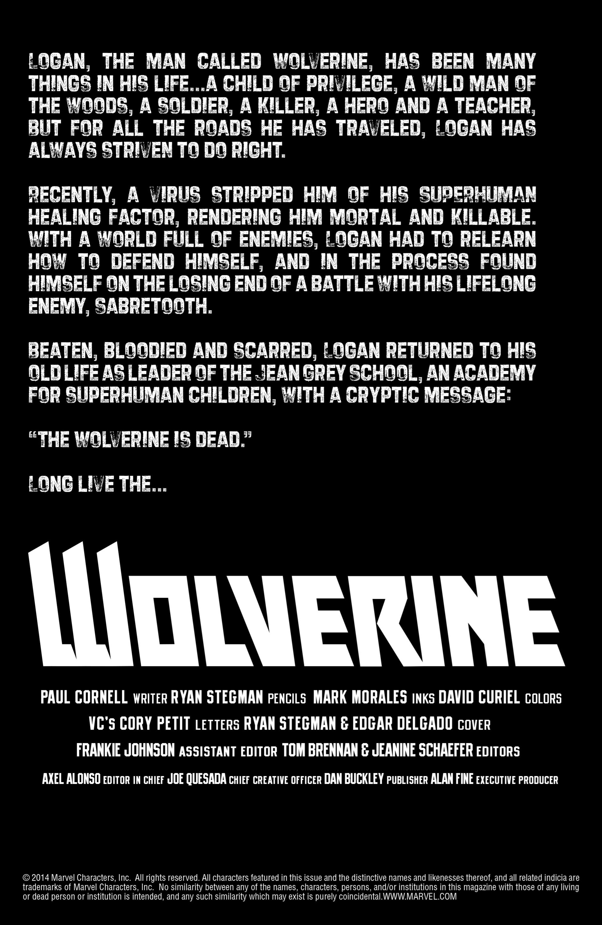 Read online Wolverine (2014) comic -  Issue #1 - 2