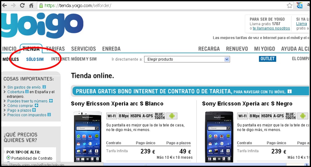 Liberar SONY Xperia de Yoigo por cdigo IMEI