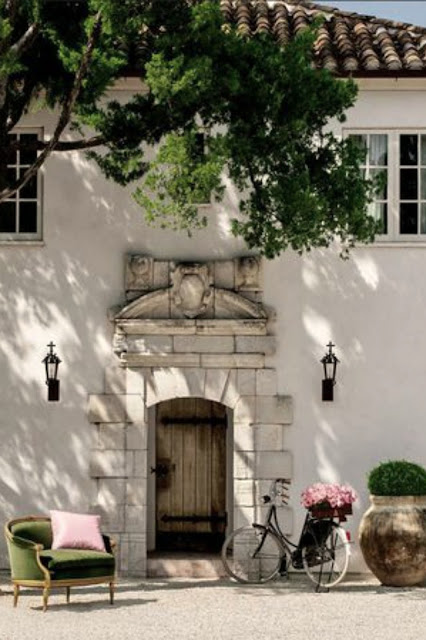 French chateau with limestone and lanterns - found on Hello Lovely Studio