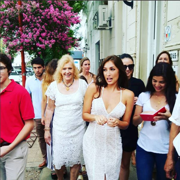Solenn Heussaff in simple but sexy dress during wedding day in Argentina.