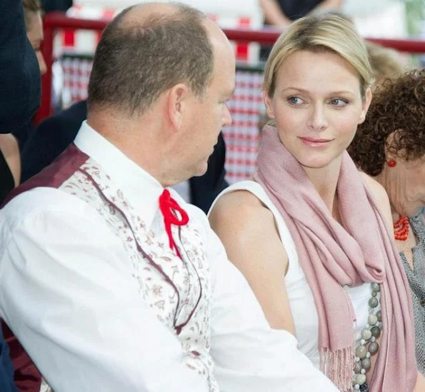 Prince Albert II and Princess Charlene of Monaco were at the Parc Princesse Antoinette in Monaco to attend the 2012 Pique-nique des Monégasques