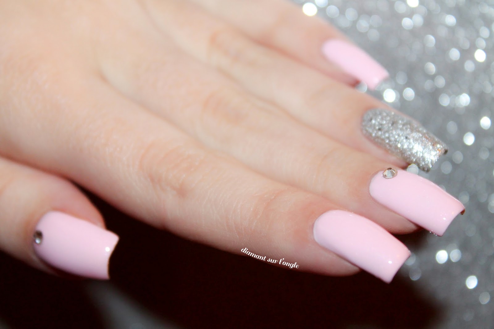 Pink Swarovski Nail Art