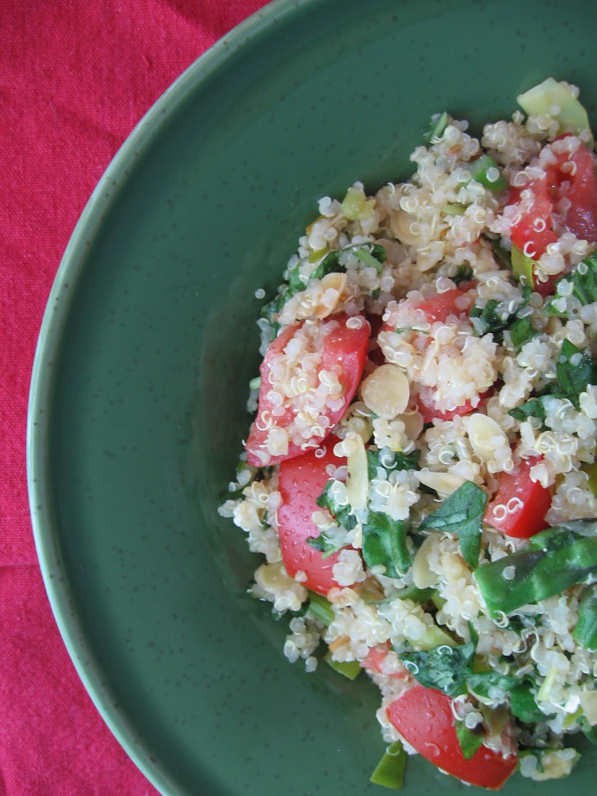 sweetsugarbean: Quinoa Salad with Asparagus, Leeks, Fresh Basil and Feta