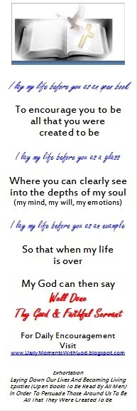 "I Lay Down My Life" Bookmark