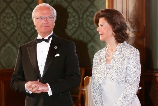 Queen Silvia, Croen Princess Victoria hosted a official dinner at Royal Palace in Stockholm