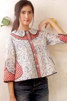 13 Model  Baju Batik Casual  Wanita Muda Lengan Panjang 