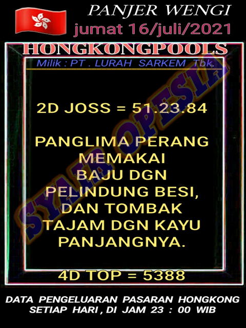 Prediksi Hongkong 16 Juli 2021 Initogel Xyz