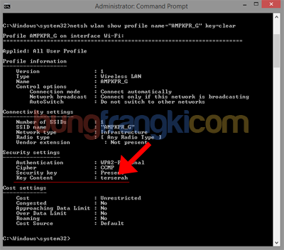 Cara Mengetahui Password WiFi dengan CMD di Windows 8, 8.1 