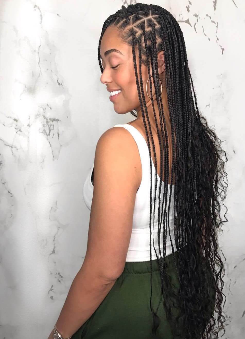 20 Latest Knotless Box Braids Styles Ponytails For African