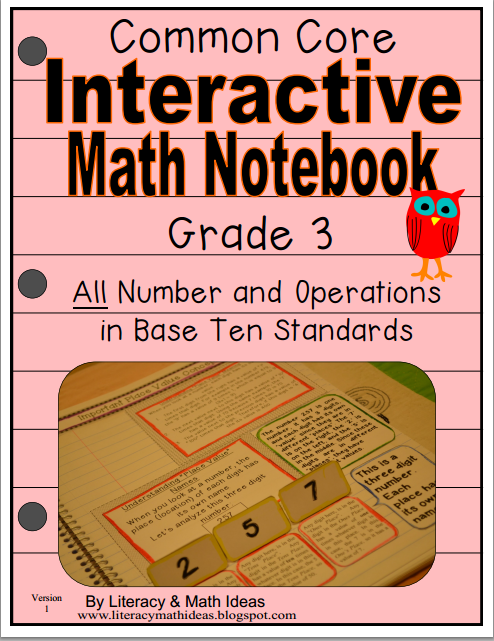 Literacy & Math Ideas: Grade 3 Interactive Math Notebook Number and ...