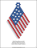 Free patriotic brick stitch seed bead pattern printable pdf.