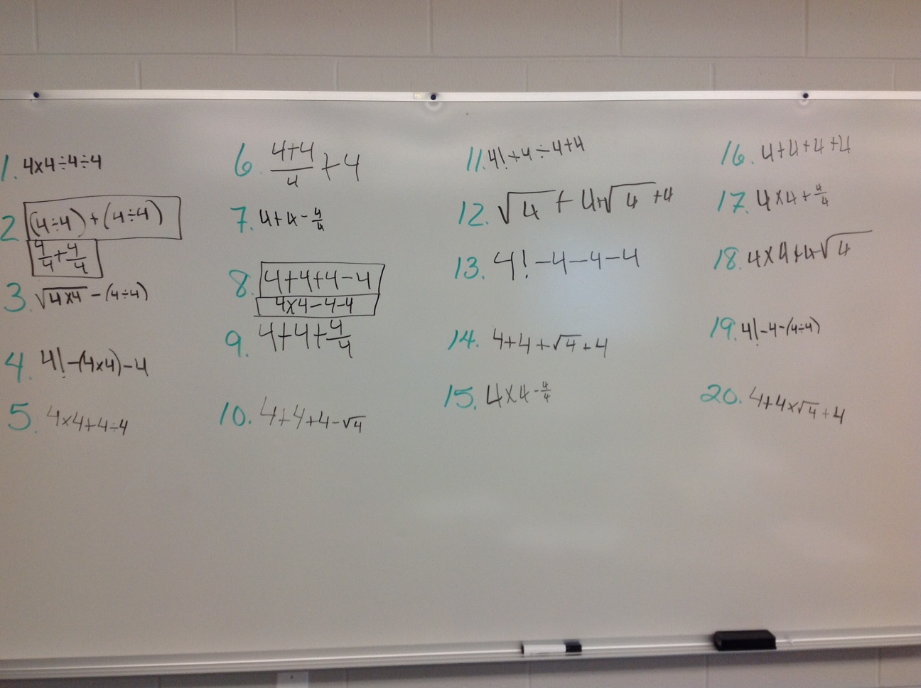Mrs.Warren - Math on Team Vista: Problem Solving -- Four 4's