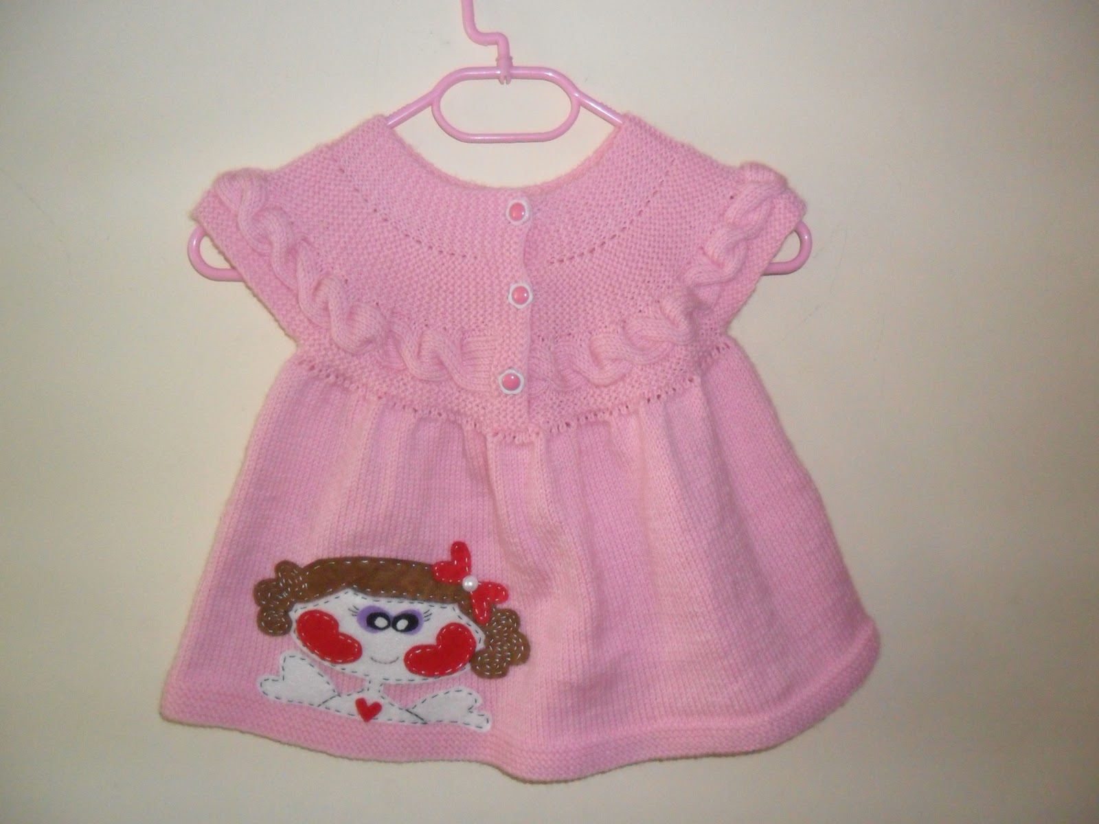 Bir Dalda İki Baykuş pembe bebek elbisesi