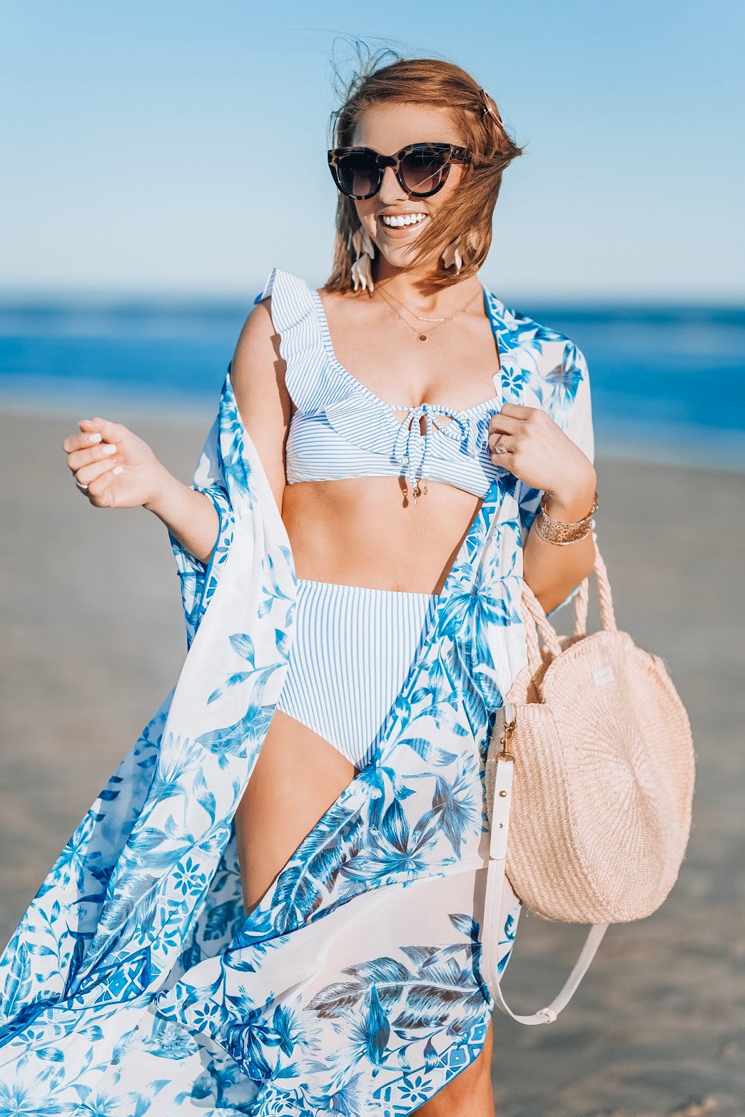 Affordable Blue and White Beach Look - Something Delightful Blog