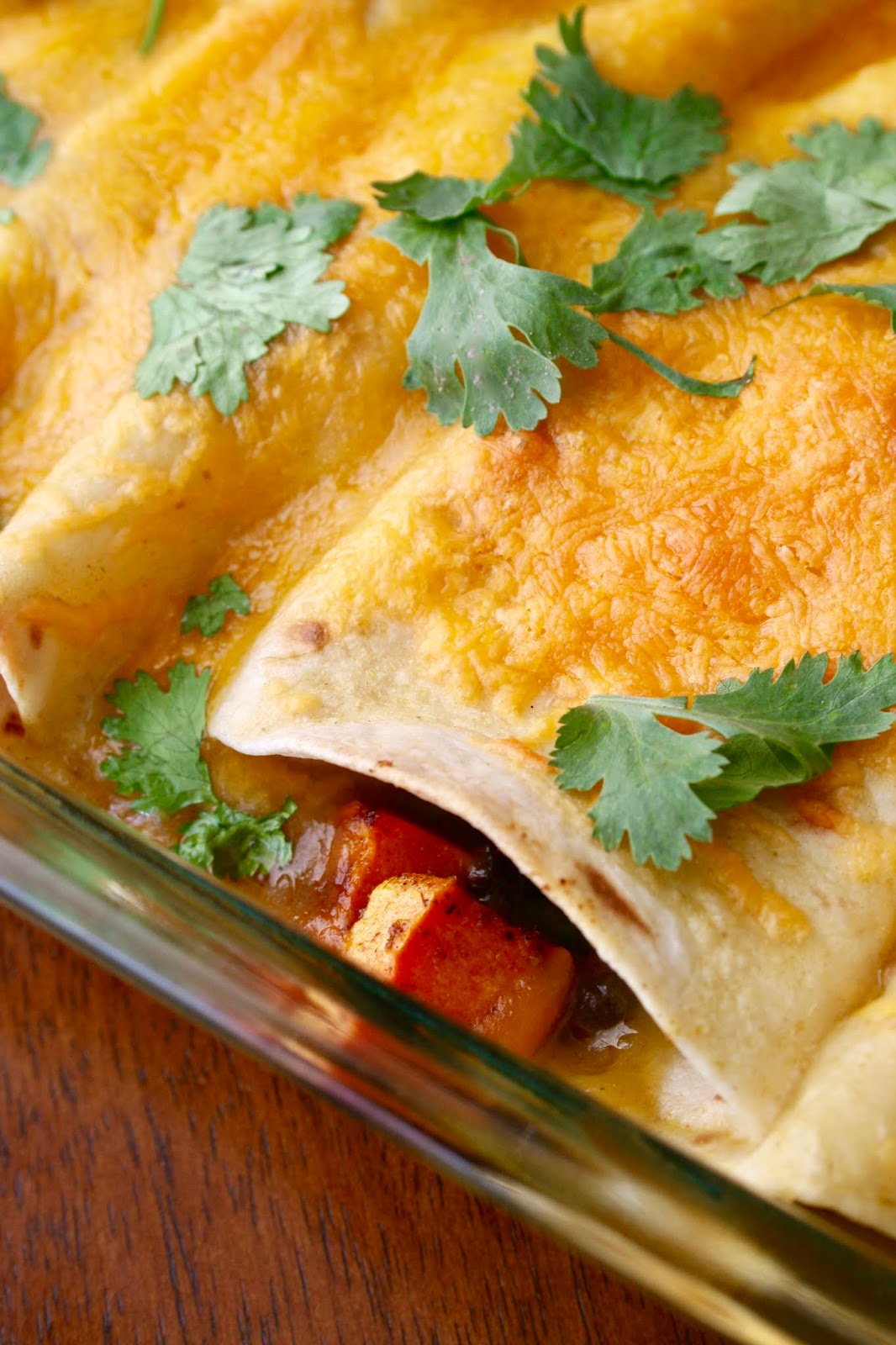Roasted Sweet Potato and Black Bean Enchiladas