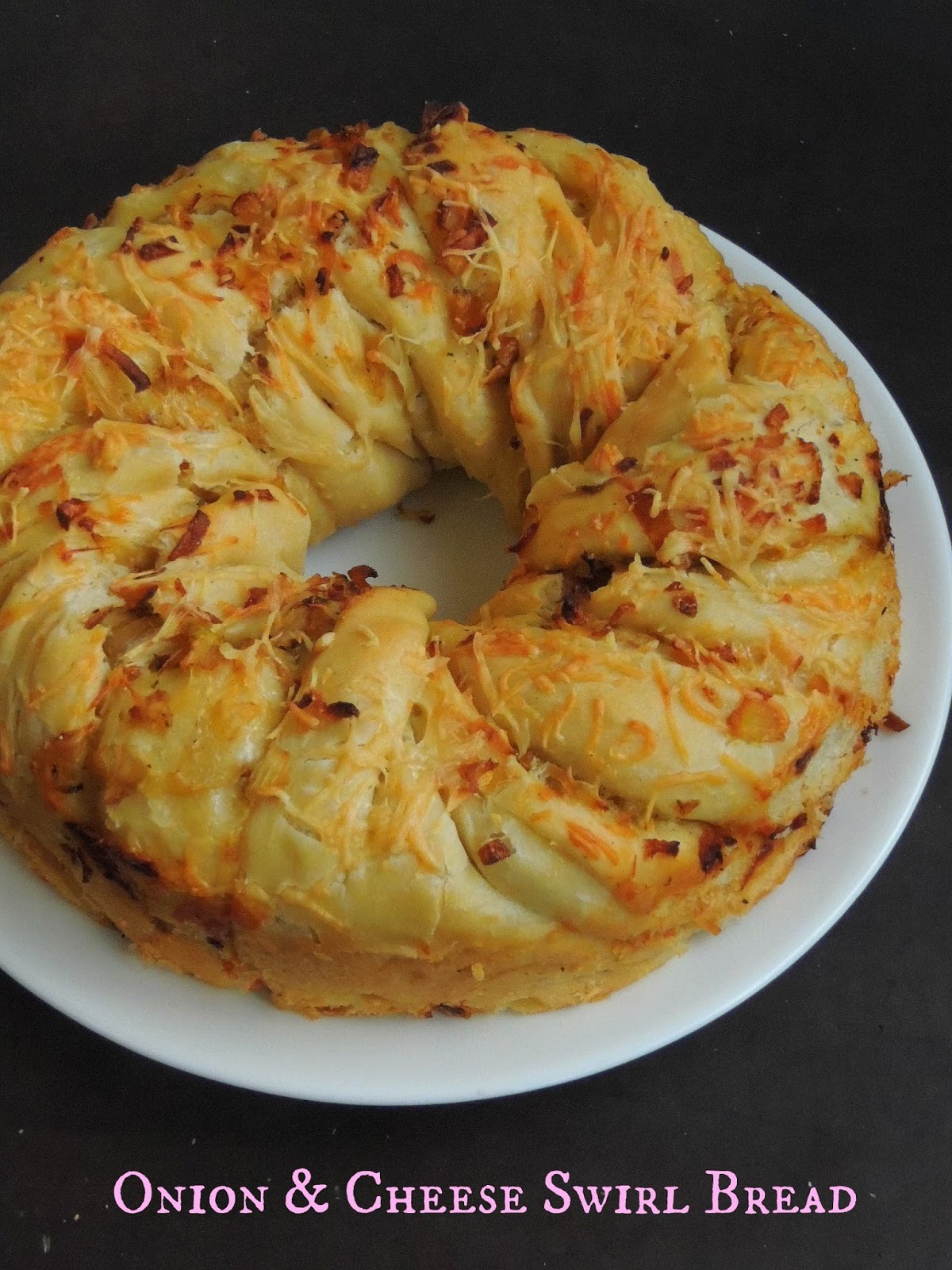 Eggless Onion & Cheese Swirl Bread Cook N Click