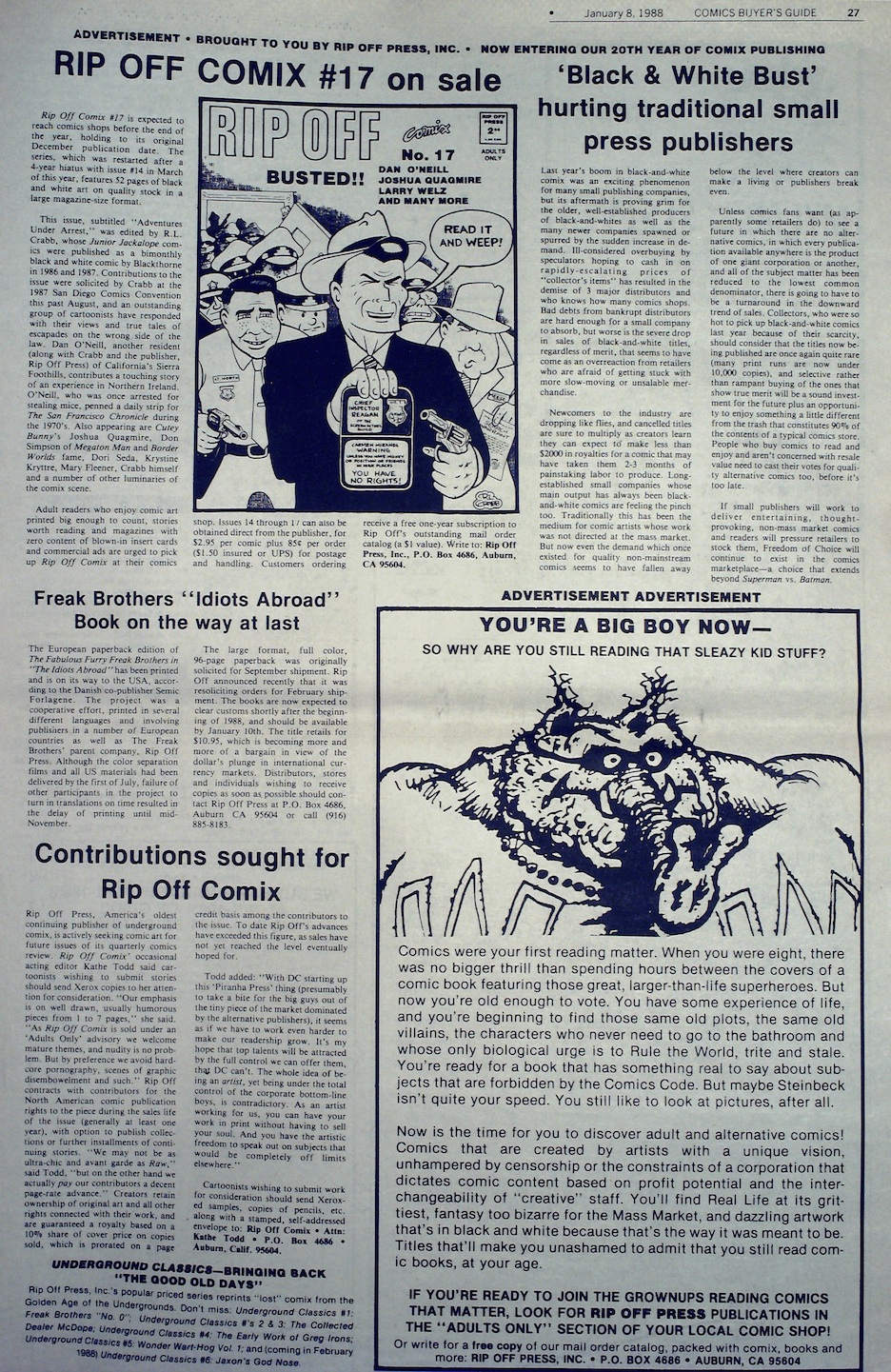 Today In Comics History Comics Buyer's Guide Jan. 8, 1988
