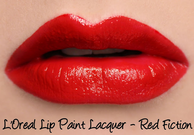 L'Oreal Lip Paint Lacquer - Red Fiction Swatches & Review