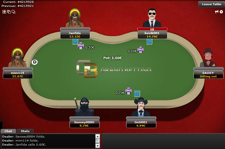 GrandBetting Poker Screen