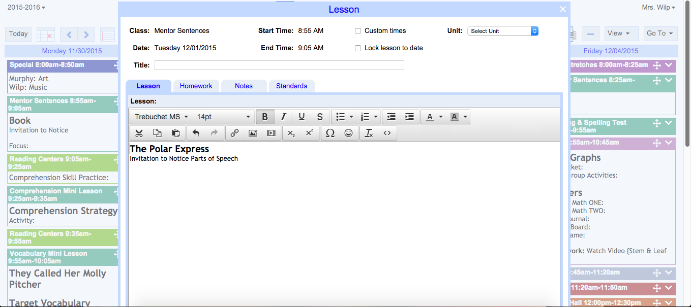 Do you need a way to simplify your daily lesson plans? RUN to sign up for planbook.com to experience a TYPE A personality's dream! Using their templates you are free to organize your lesson plans any way you choose! These have helped me to remember to plan an activity or print a handout in a pinch! Perfect to use when a substitute is in your room so they can easily follow your daily routine! {organizing, planning, elementary, upper elementary}