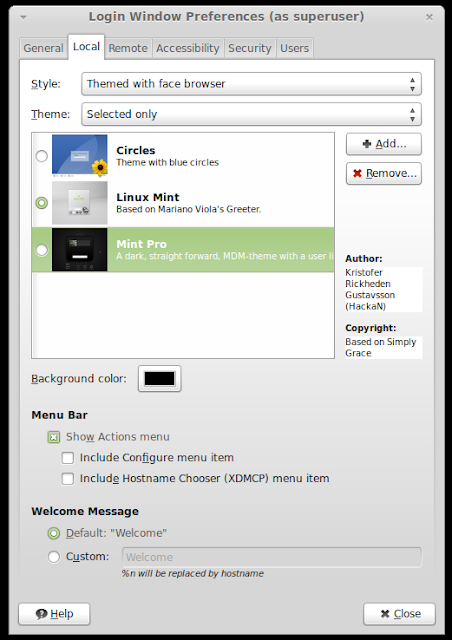 customize login screen theme in Linux Mint 13