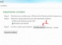 Importar contatos msn