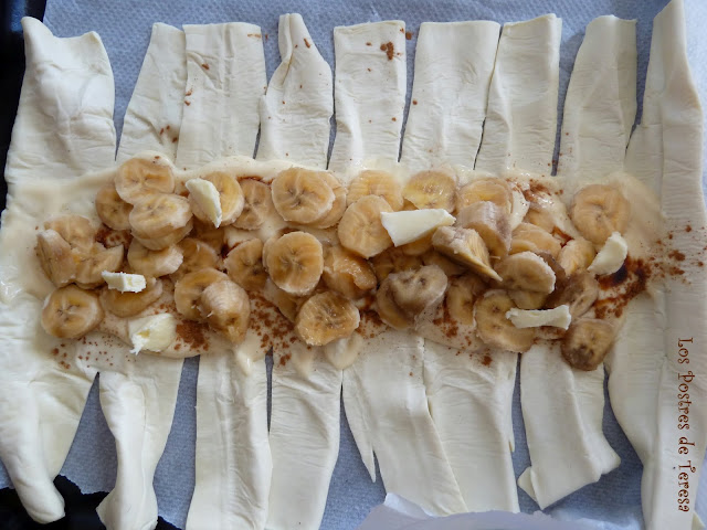  Trenza Rápida de Hojaldre, Plátano y Natillas 